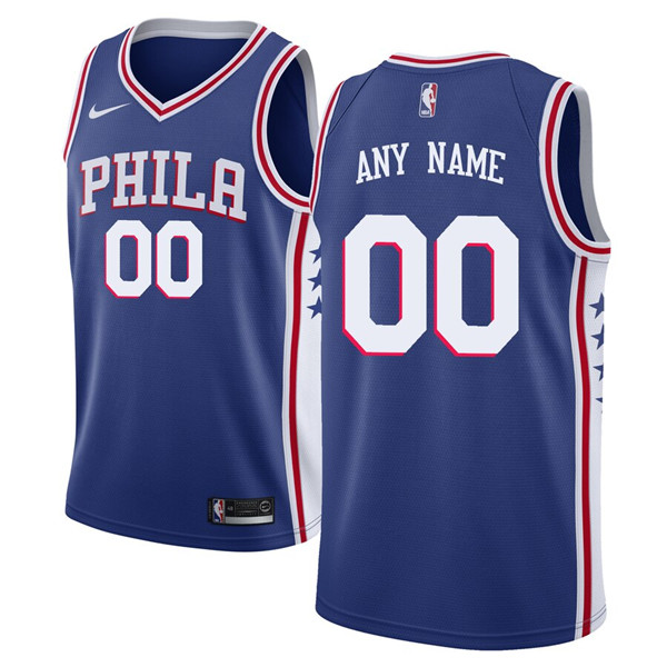 Men's Philadelphia 76ers Active Player Blue Custom Stitched NBA Jersey